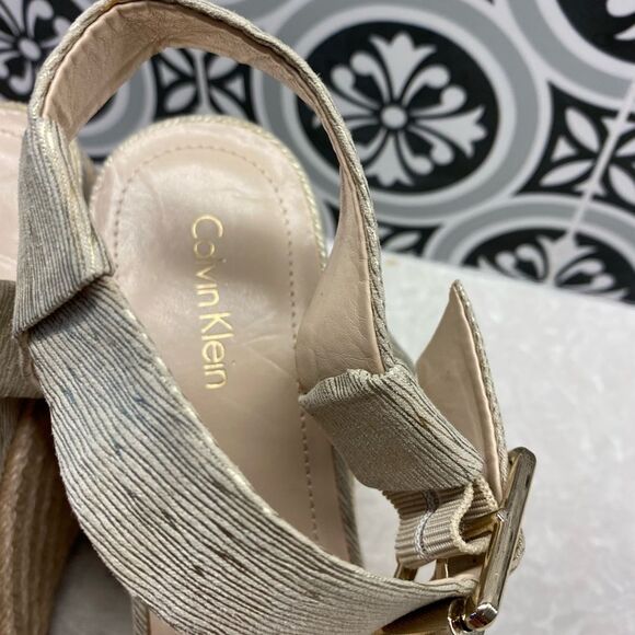 Calvin Klein Noella Gold Metallic Wedge Sandal - Picture 9 of 11